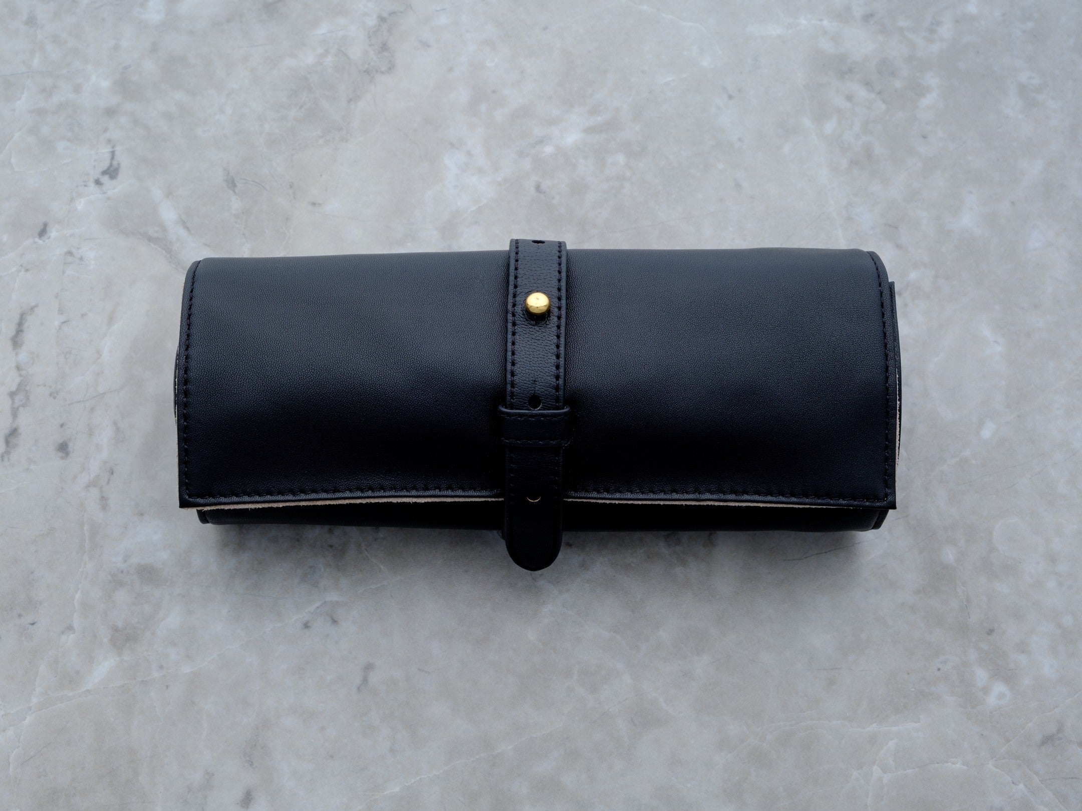Cannabis Ritual Case in Black Lambskin Leather