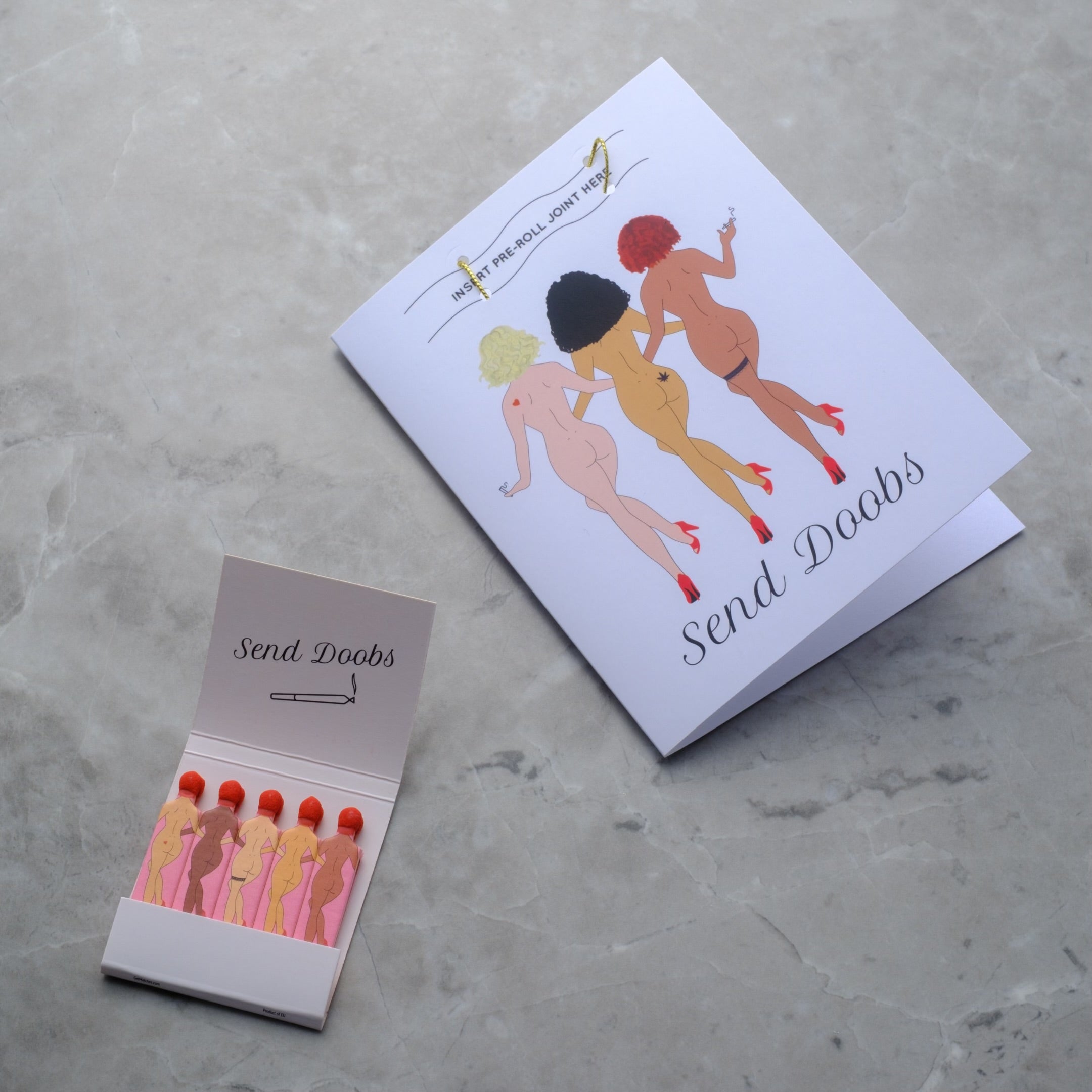 Rogue Paq x Kush Kards SendNudes Send Doobs Greeting Card + Matches