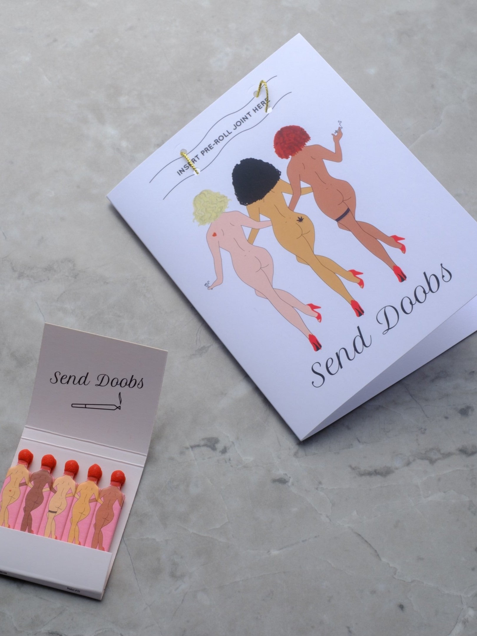 Rogue Paq x Kush Kards SendNudes Send Doobs Greeting Card + Matches