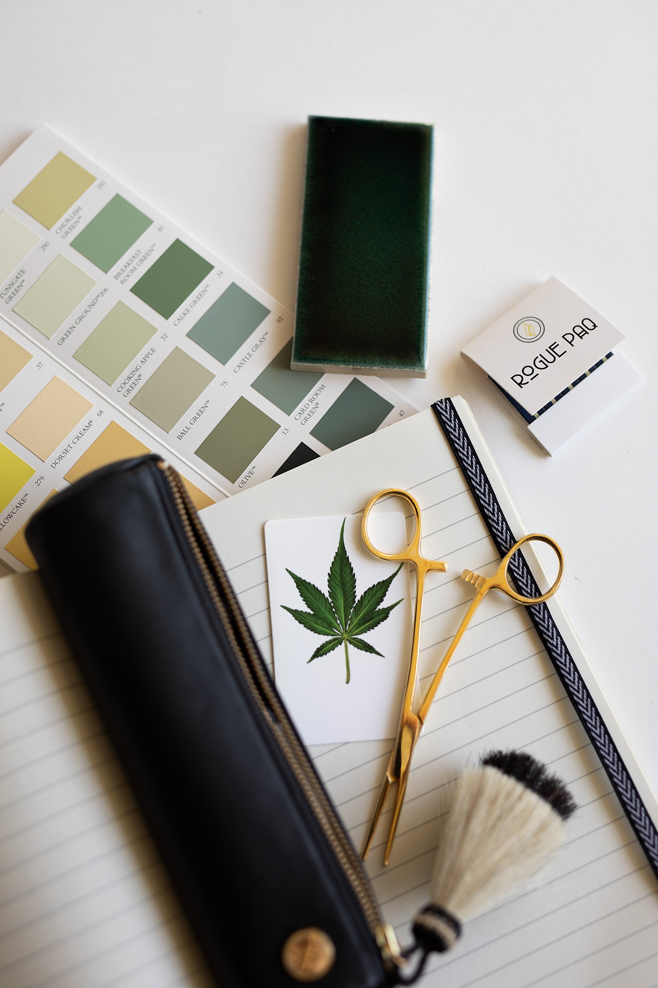 Rogue Paq x KellyGreen Cannabis Case, Gold Tone Trimming Scissors