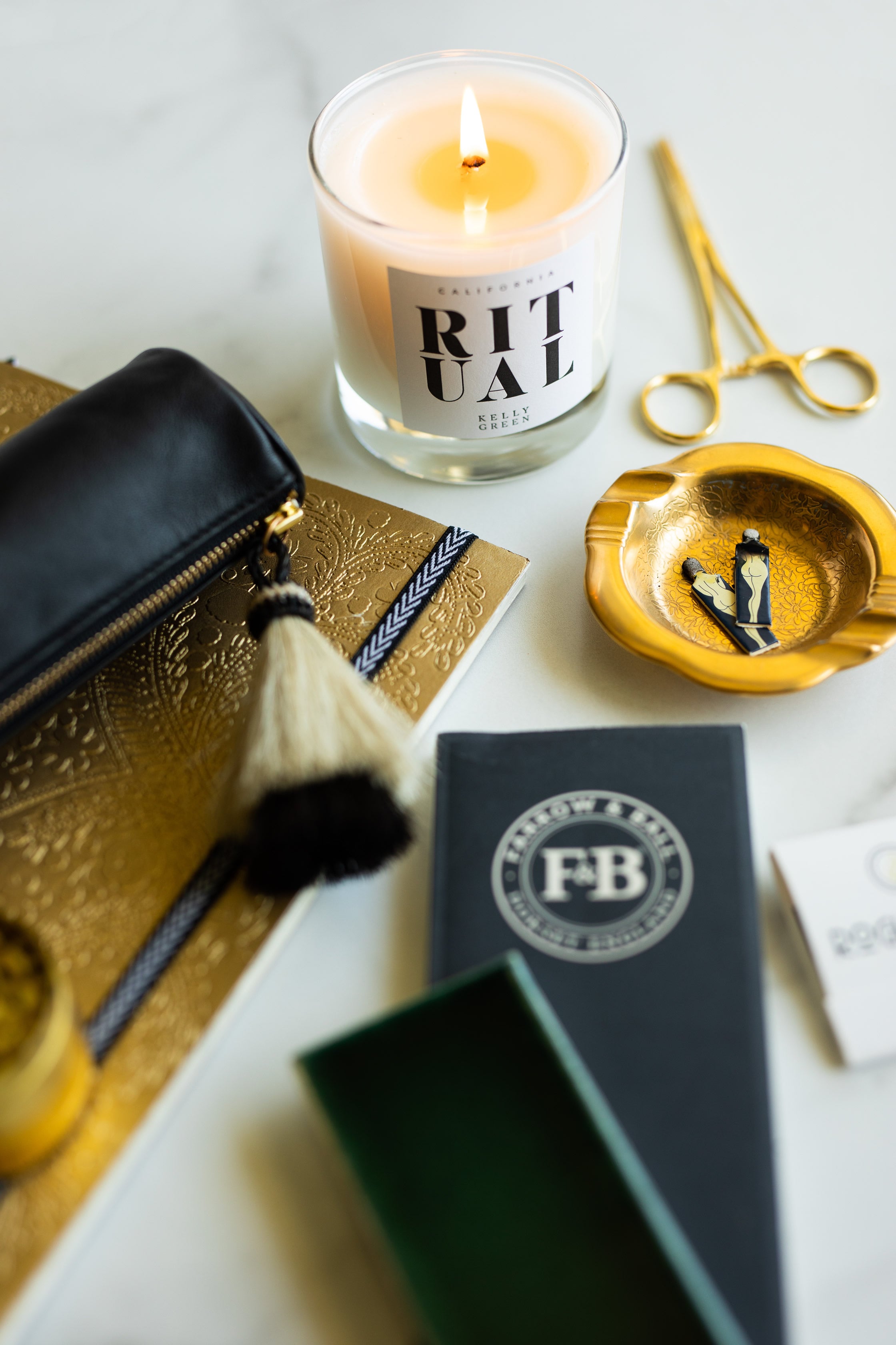 Rogue Paq x KellyGreen Leather Cannabis Case, Ritual Candle