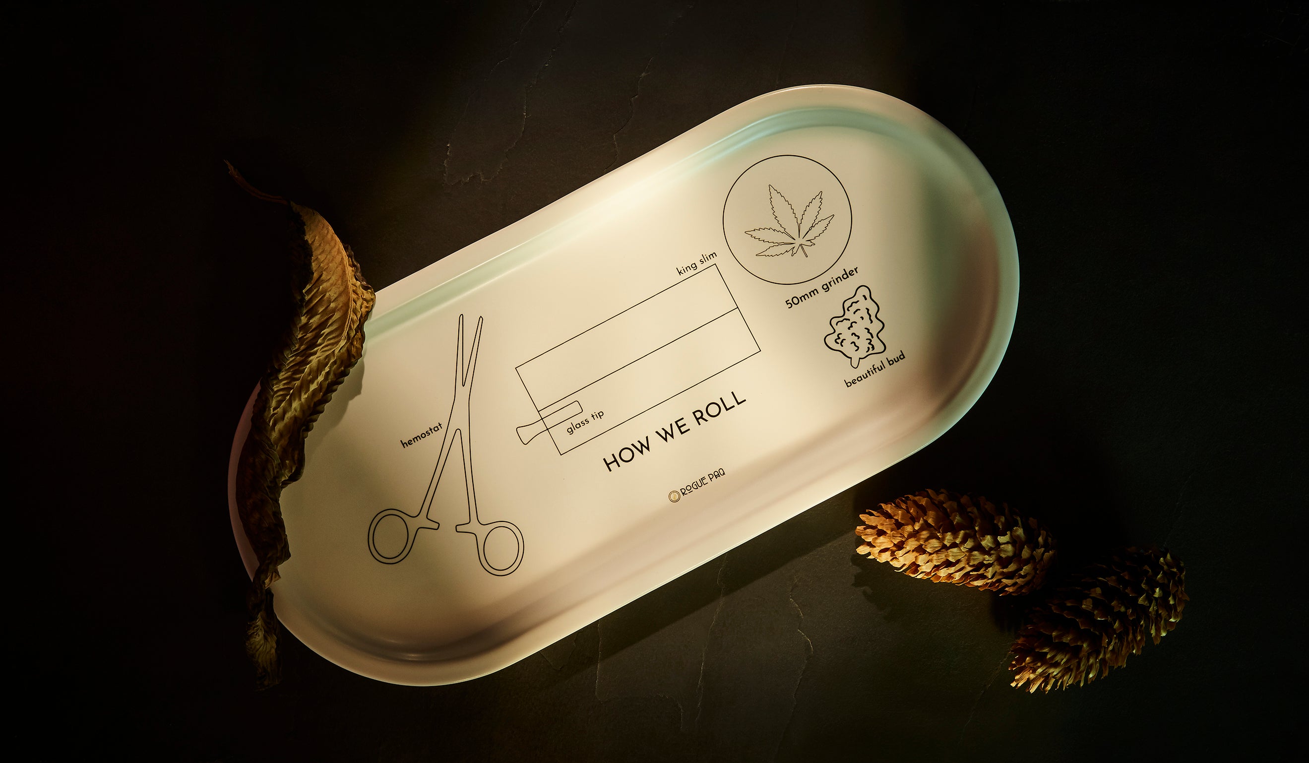 How We Roll Valet Joint Rolling Tray In Porcelain