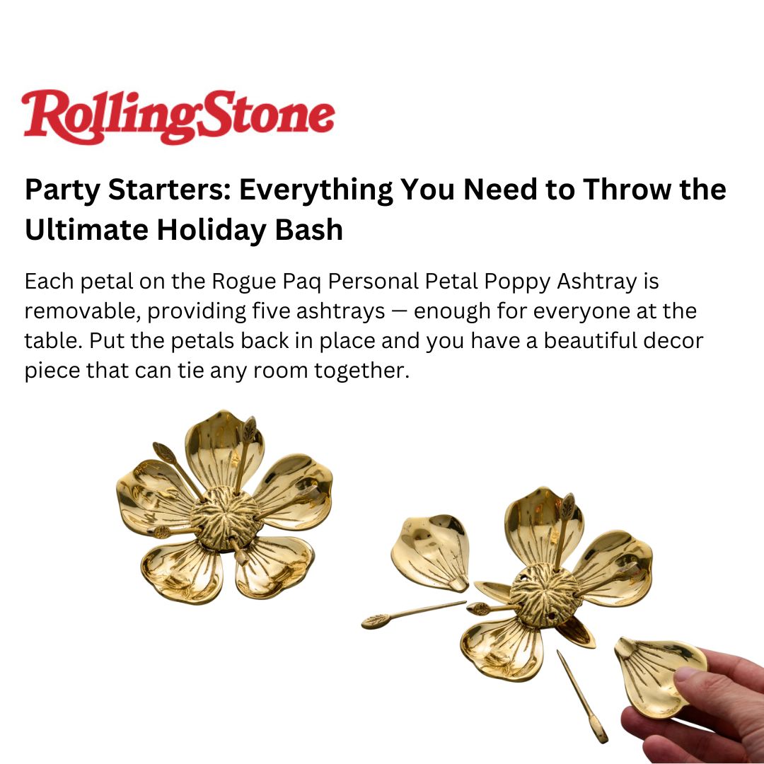 Poppy Party Ashtray In Pure Brass