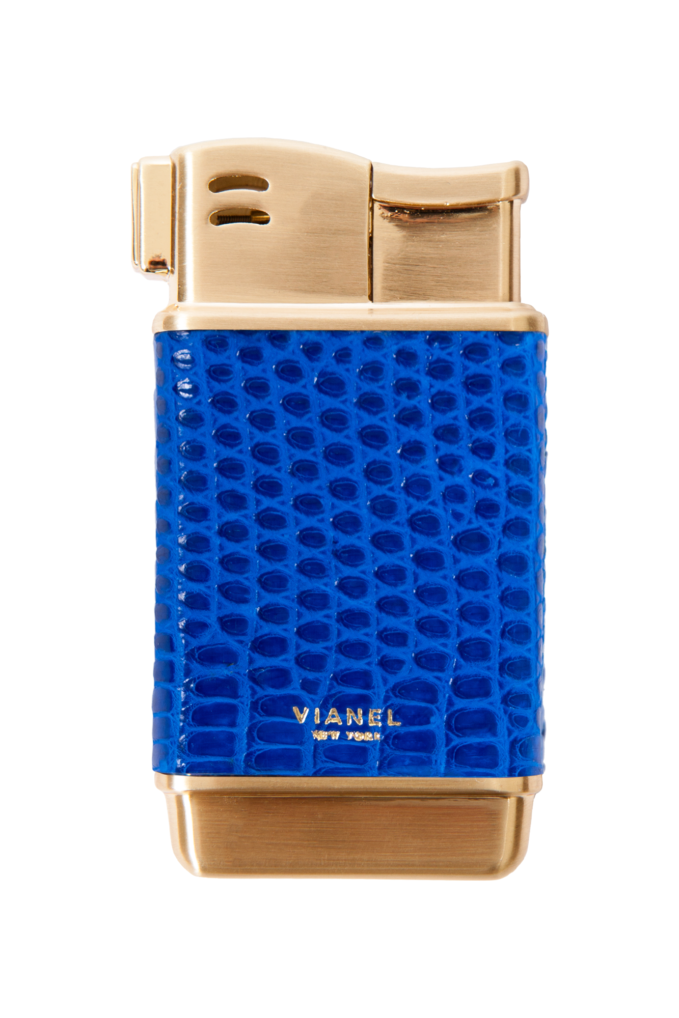 Rogue Paq x Vianel Gold Tone Refillable Lighter, royal blue