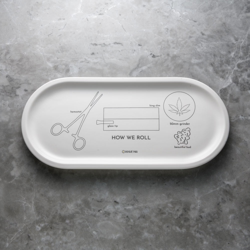 How We Roll Valet Joint Rolling Tray In Porcelain