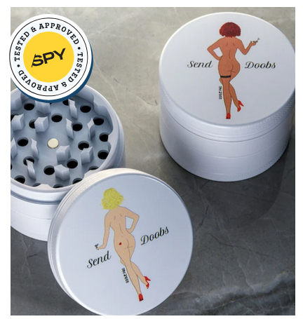 SendNudes Send Doobs 60mm 4 Piece White Ceramic Grinder