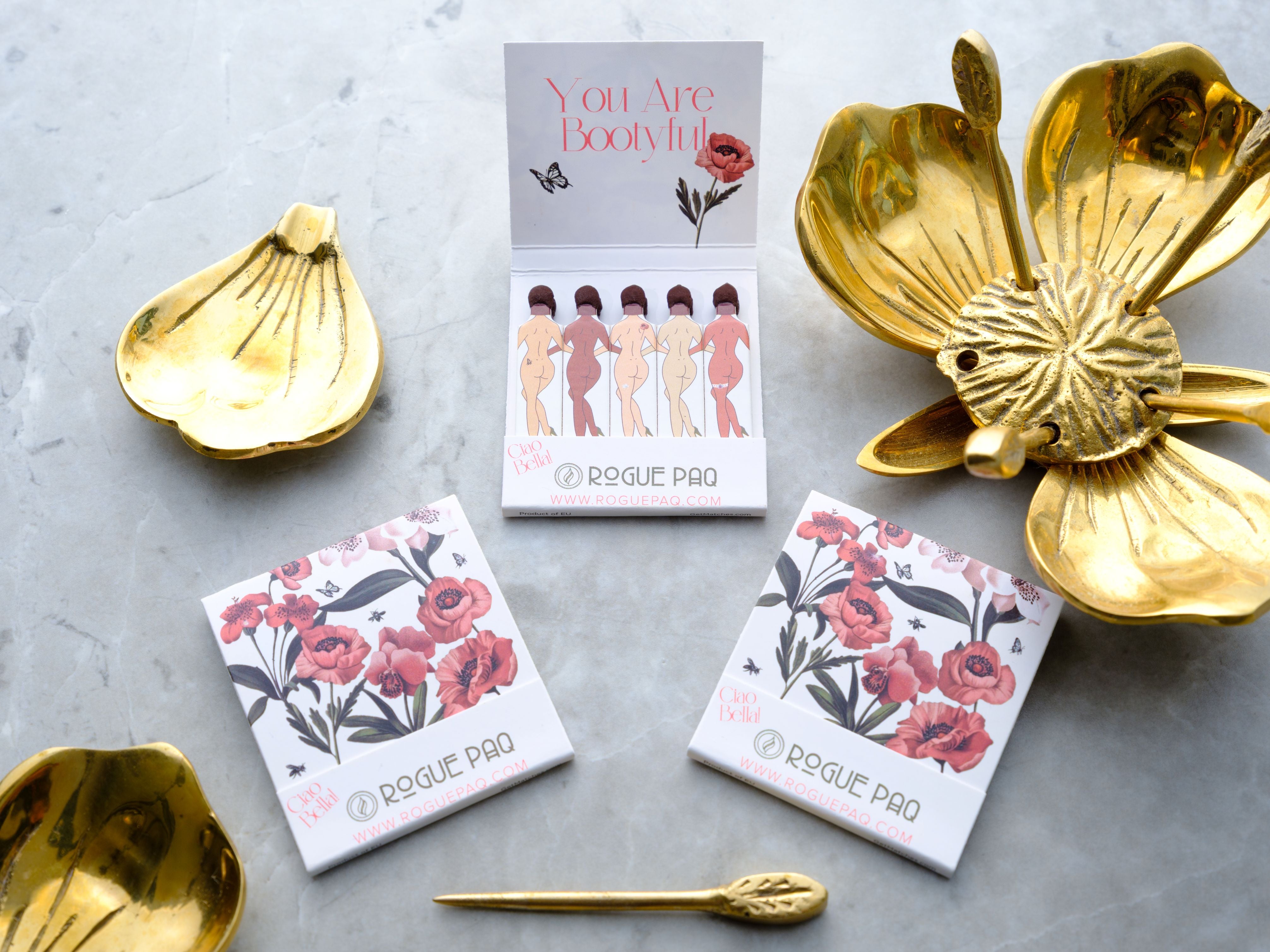 Poppy Flower Gift Set: Poppy Party Ashtray + Bootyful Matches