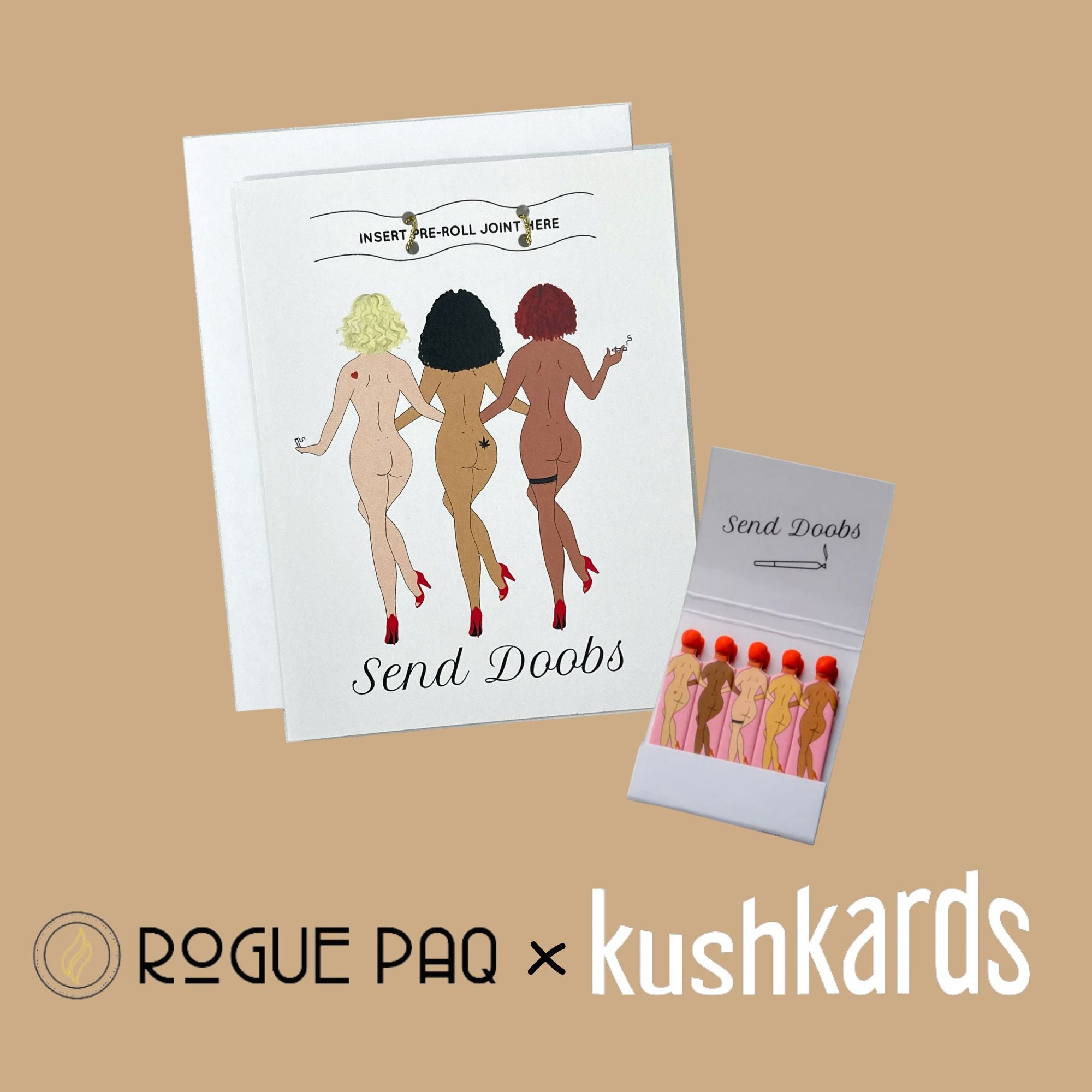 Rogue Paq x Kush Kards SendNudes Send Doobs Greeting Card + Matches