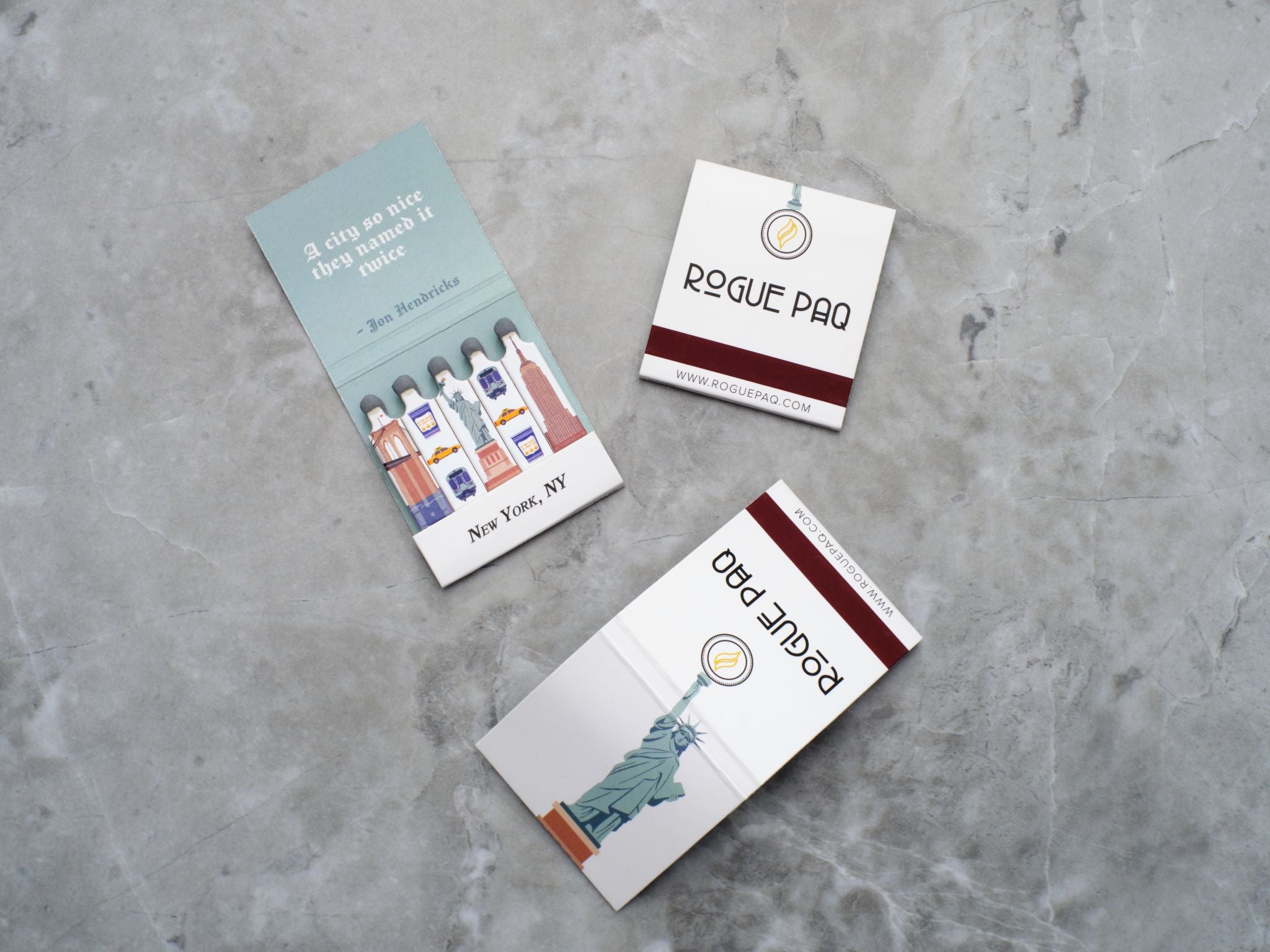 3 books of Rogue Paq loves NY matches featuring iconic NY images like the Statue of Liberty, Brooklyn Bridge and Empire State Building. 