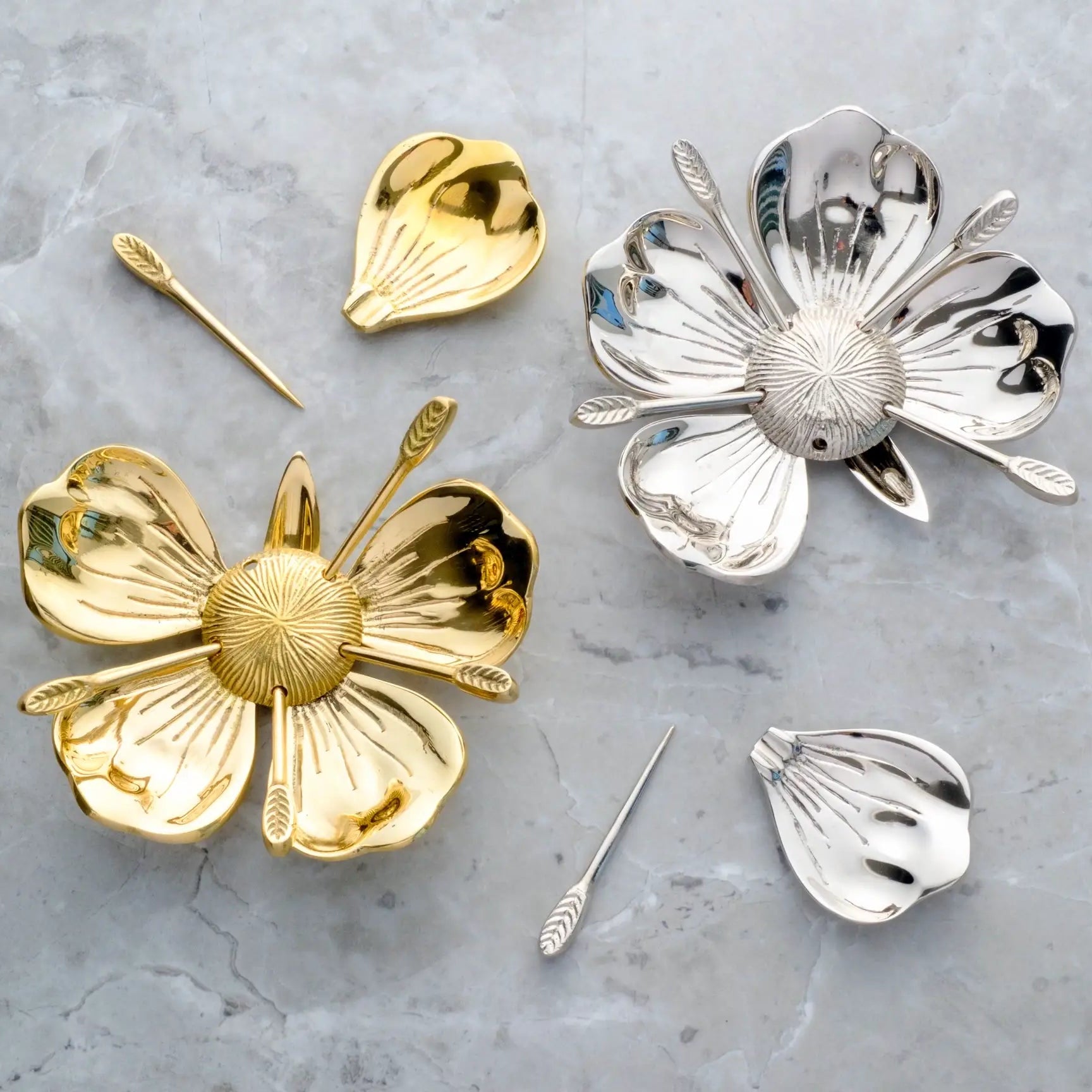 Poppy Flower Petal Vintage Ashtrays