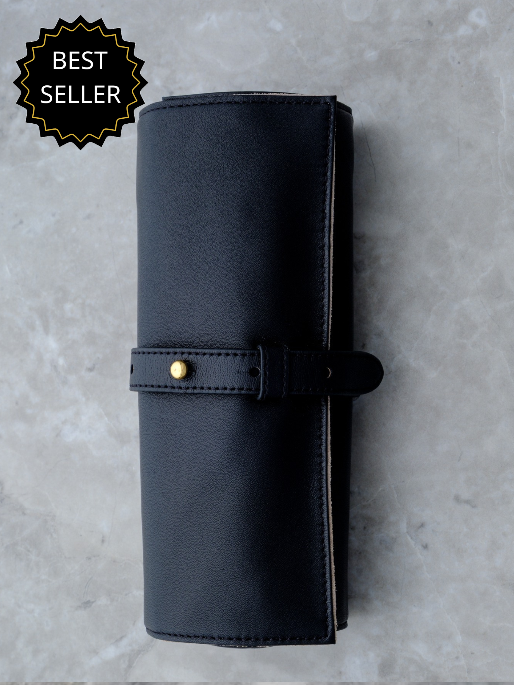 Cannabis Ritual Case in Black Lambskin Leather