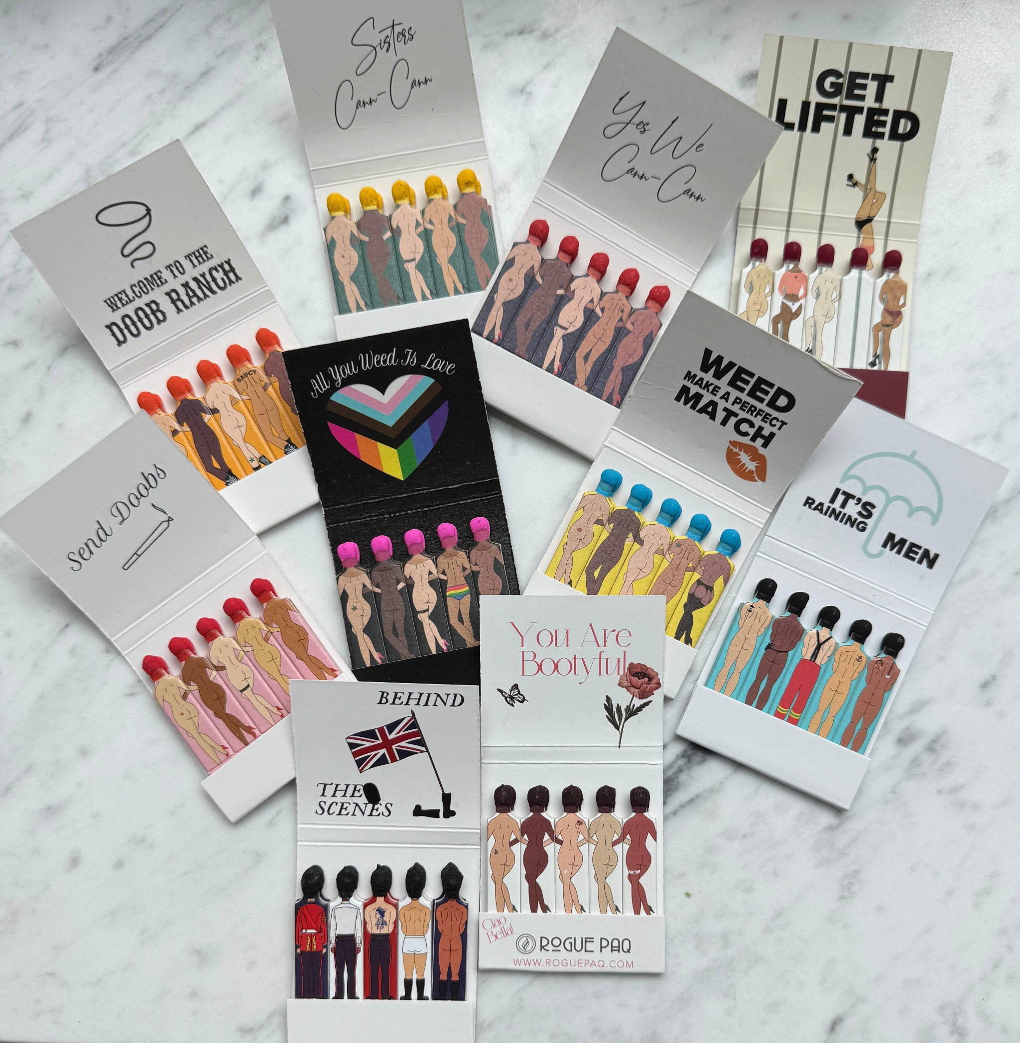 All 10 of our Send Nudes collectable novelty matchbooks in one cost-savings bundle.