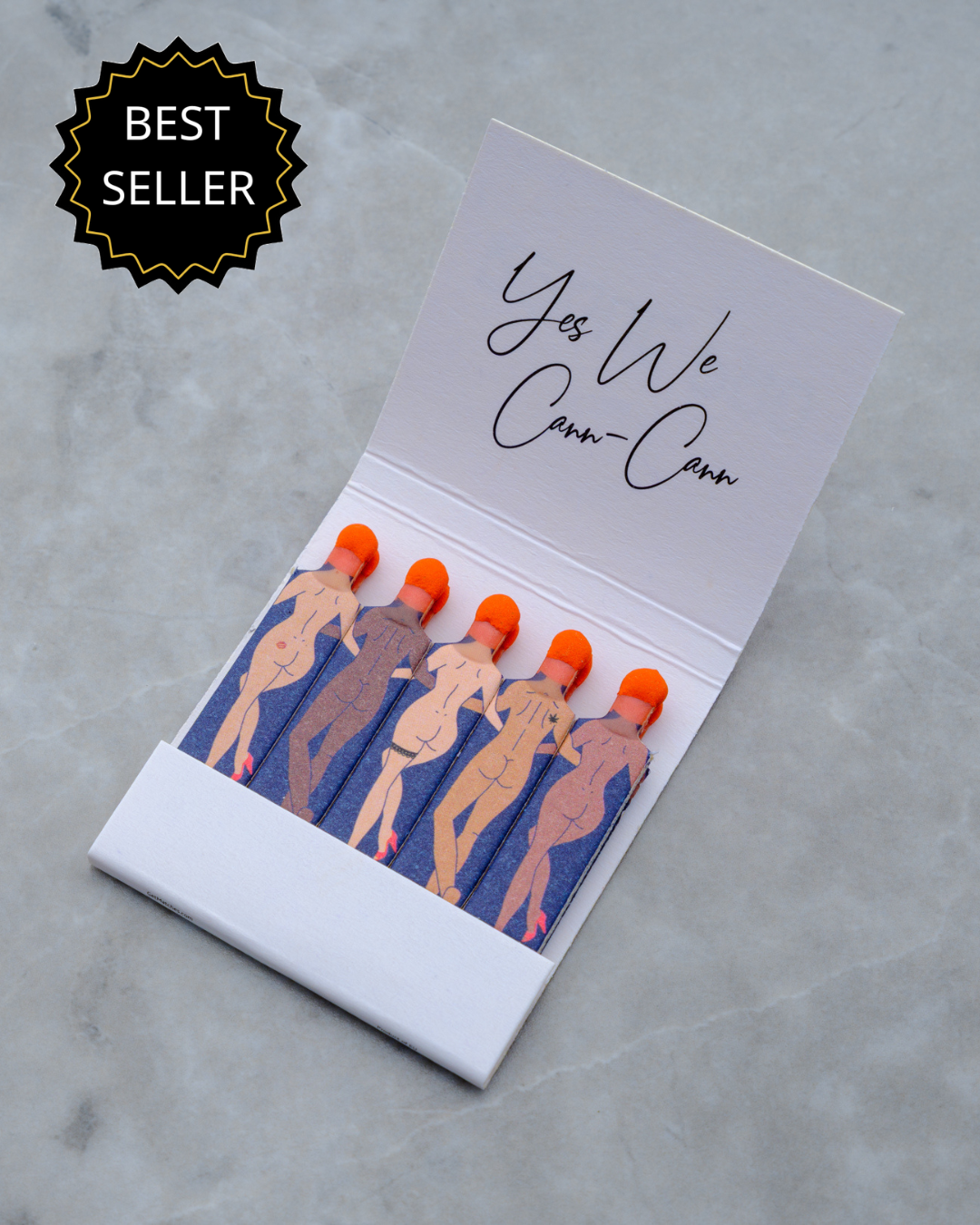 Rogue Paq SendNudes Matches: Yes We Cann Cann style featuring retro pin-up illustrations and empowering messaging for a positive and playful cannabis gift. 