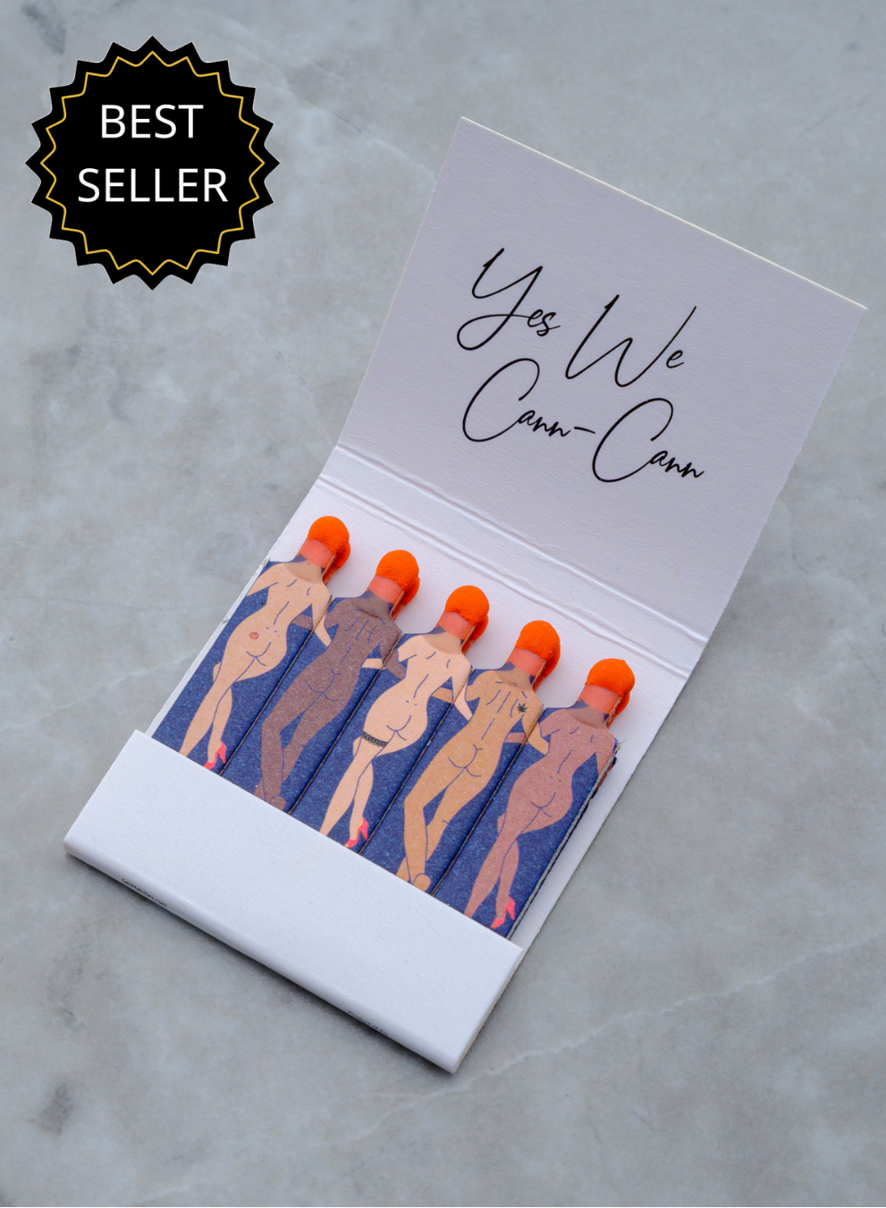 Rogue Paq SendNudes Matches: Yes We Cann Cann style featuring retro pin-up illustrations and empowering messaging for a positive and playful cannabis gift. 