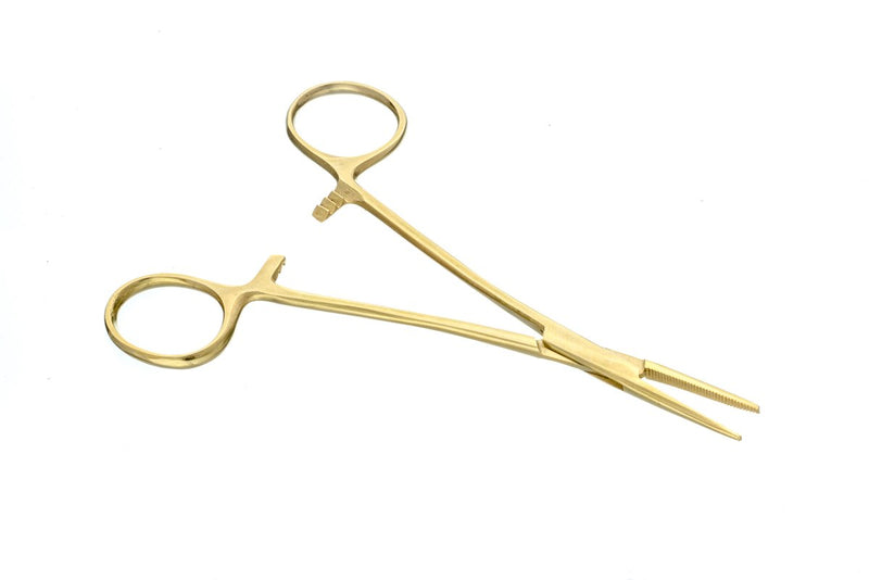 Open Rogue Paq Gold Tone Hemostat Packing Tool & Joint Clip