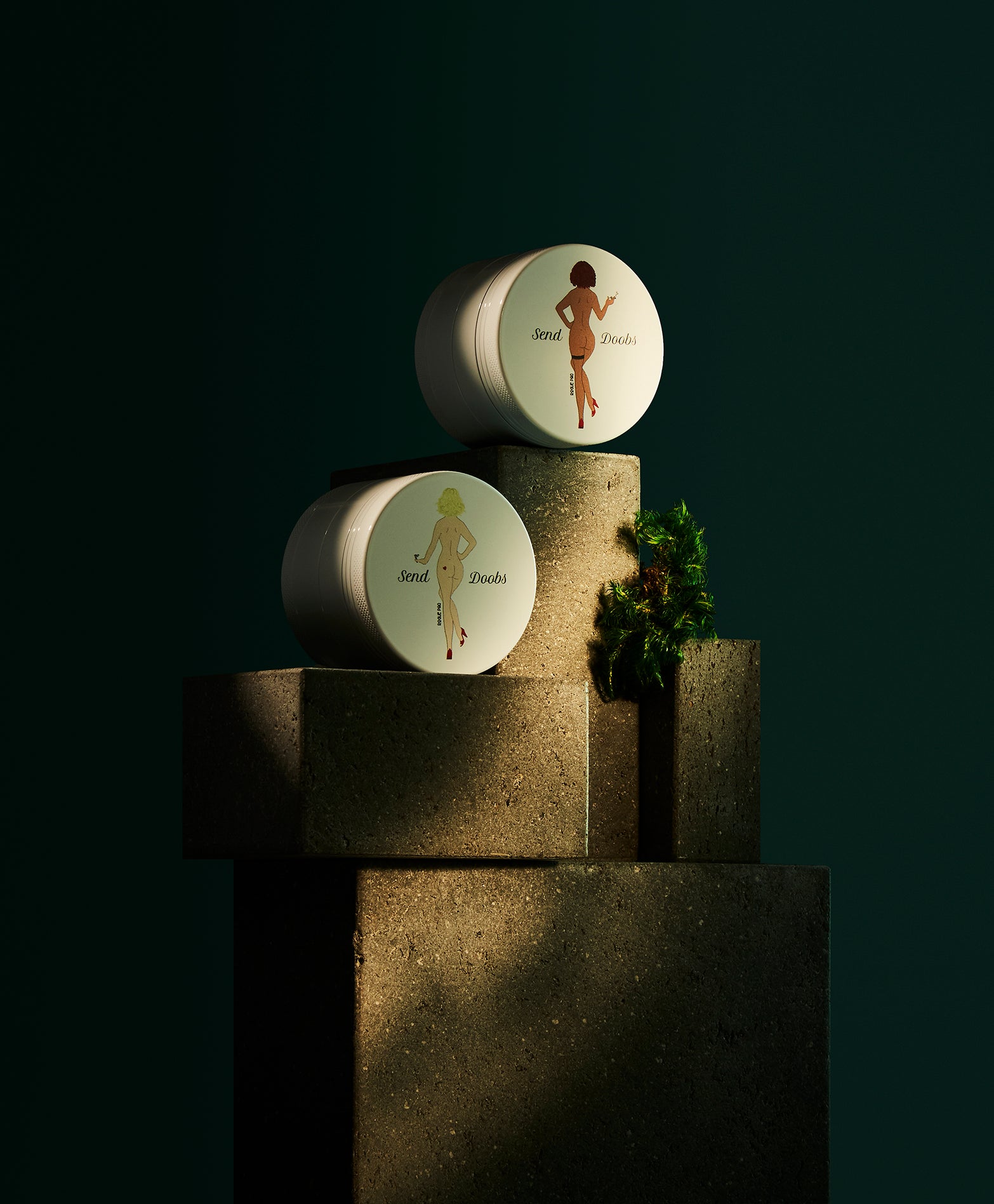 SendNudes Send Doobs 60mm 4 Piece Ceramic Weed Grinder