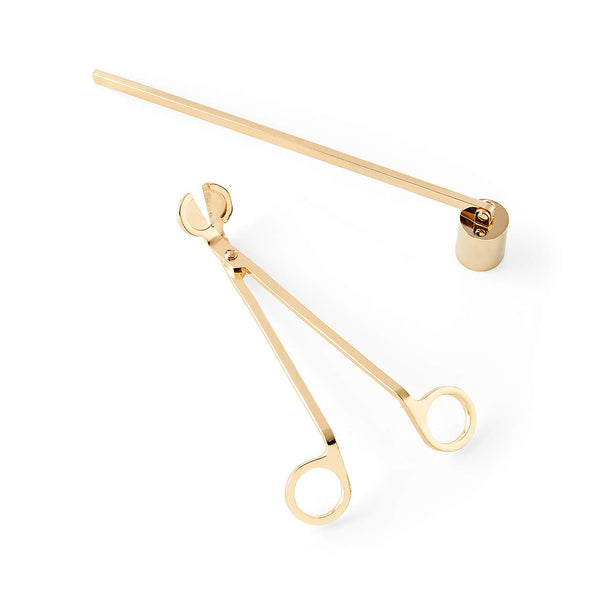 Rogue Paq Candle Accessory Gift Set: Gold Toned Wick Trimmer and Snuffer